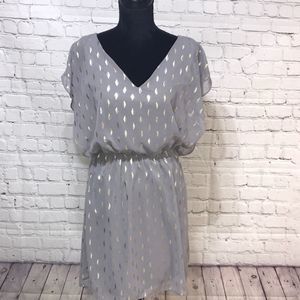 Sutton Gray Chiffon Drop Waist Chiffon Dress Small